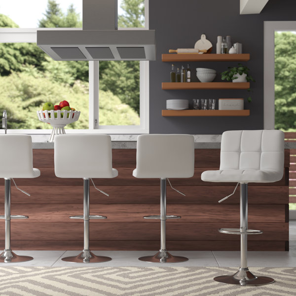 Orren Ellis Martel Swivel Adjustable Height Bar Stool & Reviews Wayfair